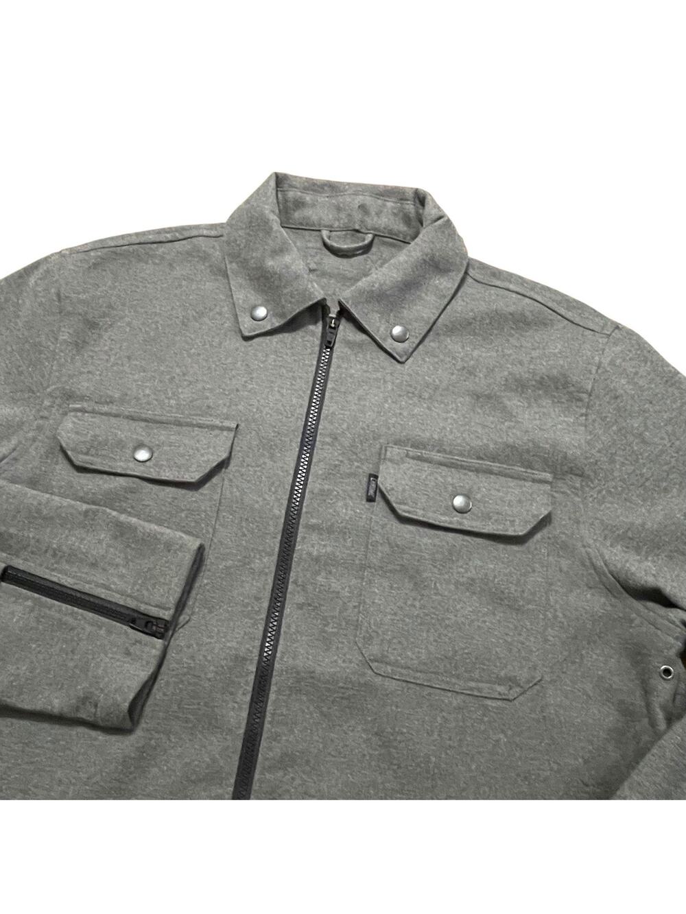 NWOT Chrome Industries Jacket Mens XL Gray Knit Full Zip Polyester Spandex